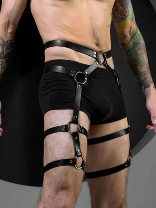 Men's Leather Restraint Leg Straps