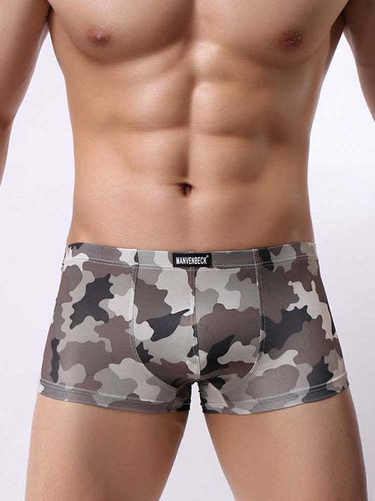 Men's Camouflage Print Low Rise Trunks