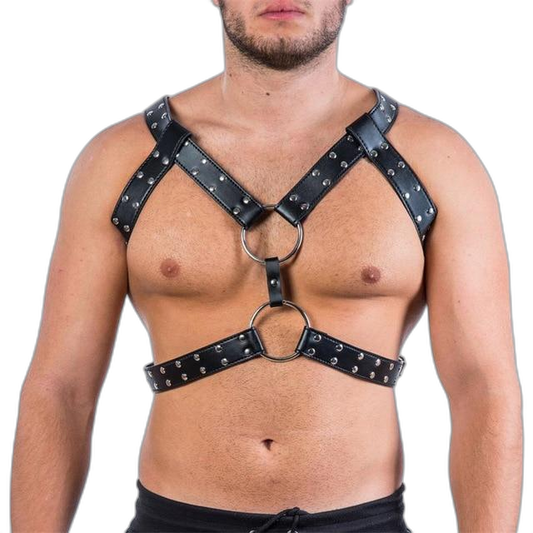 Y-Studded Leather Harness