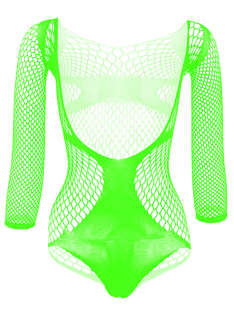 Men's V-Neck One-Piece Mesh Suit