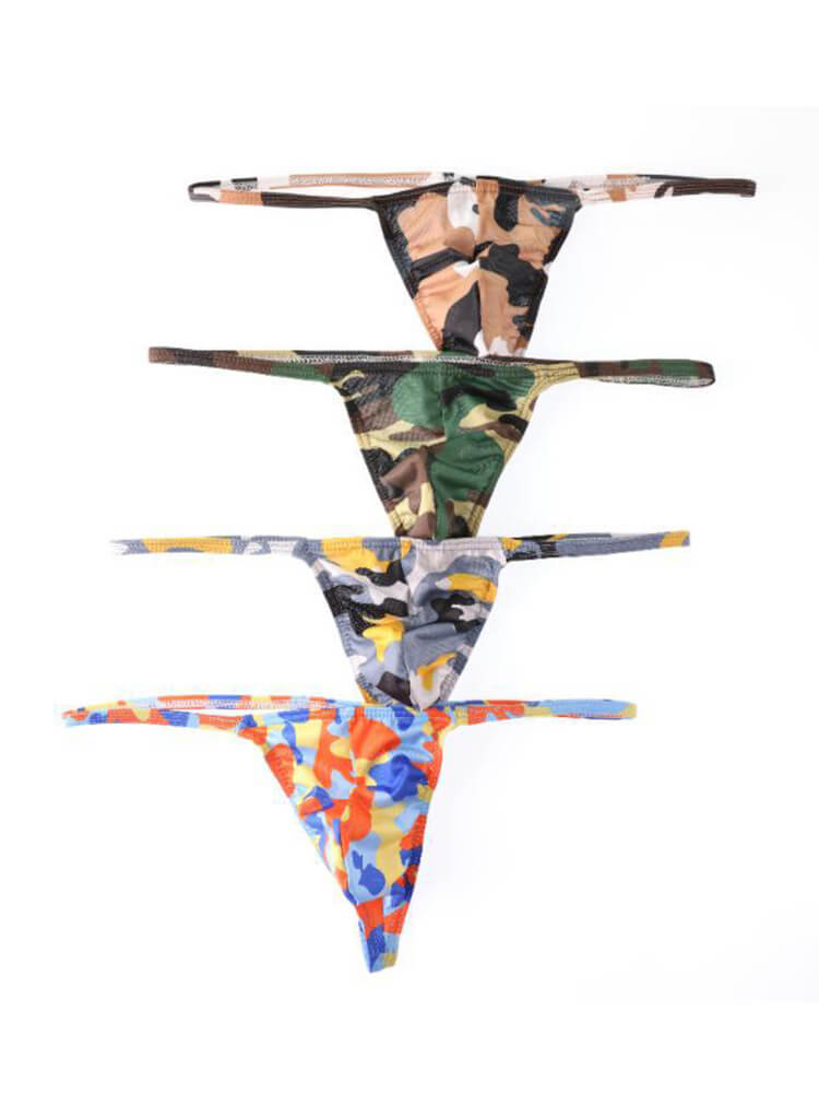 Men's Sexy Camouflage Thin-Strap Low-Rise Thong