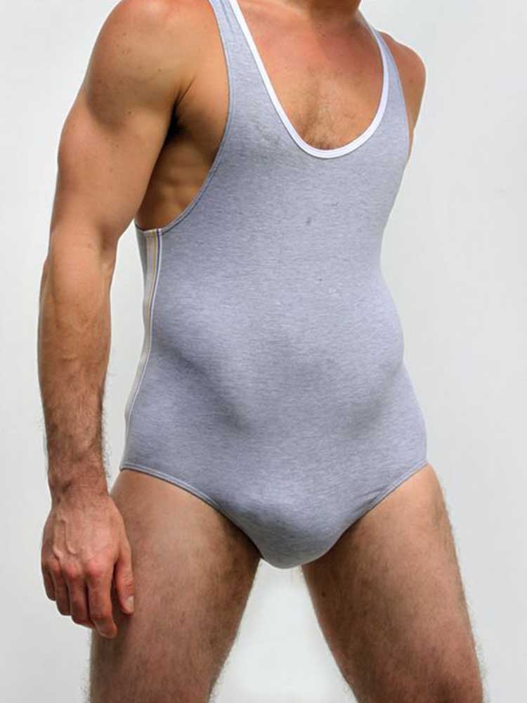 Men's Solid Color Body Shaping Sleeveless Bodysuit