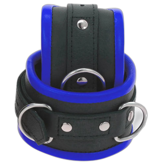 ruff GEAR Premium Leather Restraints 4 Piece Set Blue
