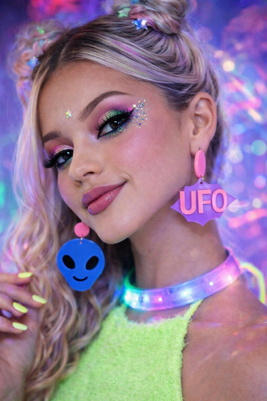Alien UFO Drop Earrings