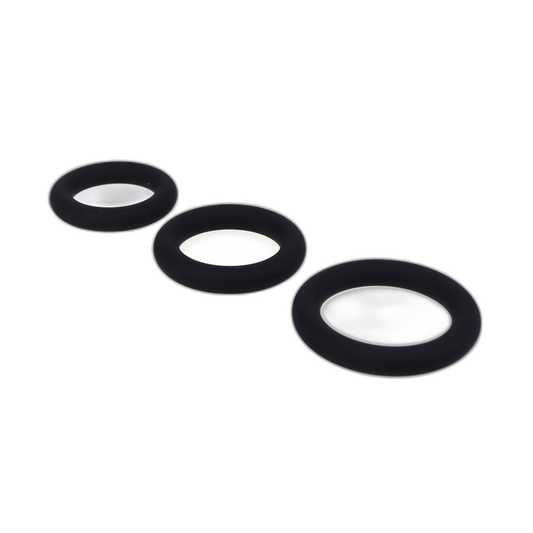 ruff GEAR Pure Silicone Stretch Cock Ring Set Black