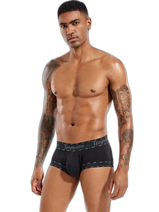 Men's Threaded Fabric Pouch Trunks With Fly