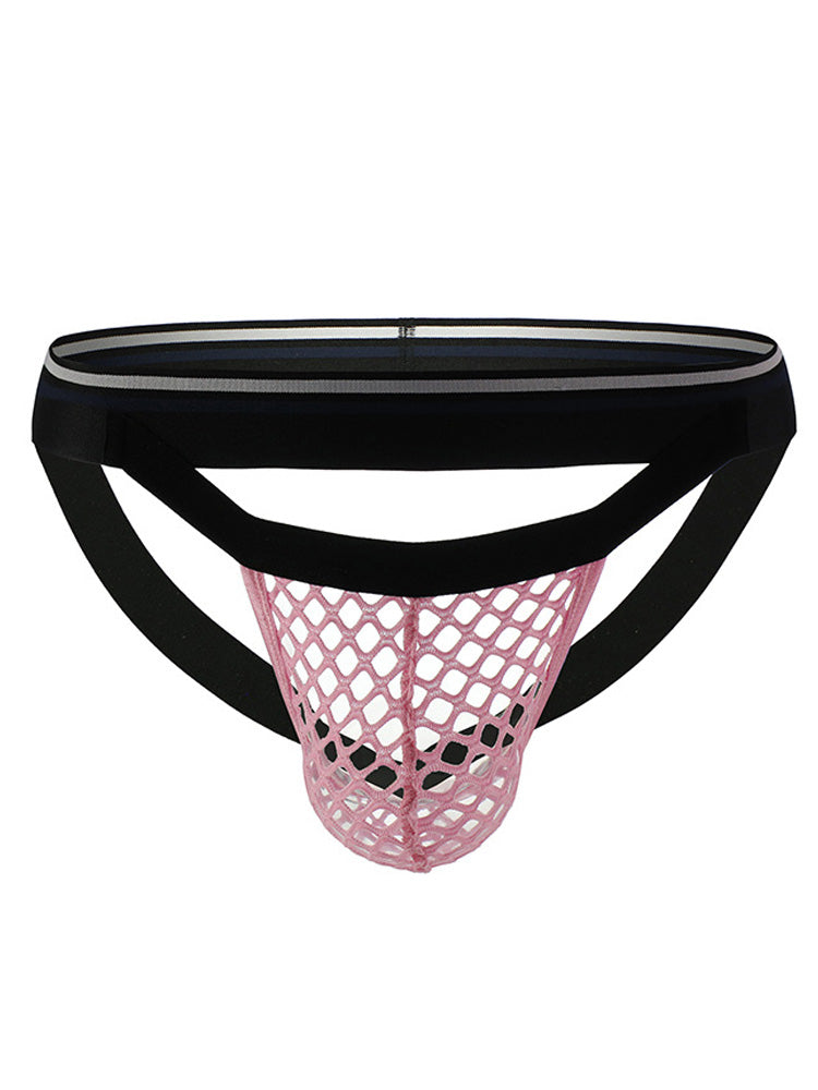 Men's Large Mesh Low Rise Polyester Jockstrap