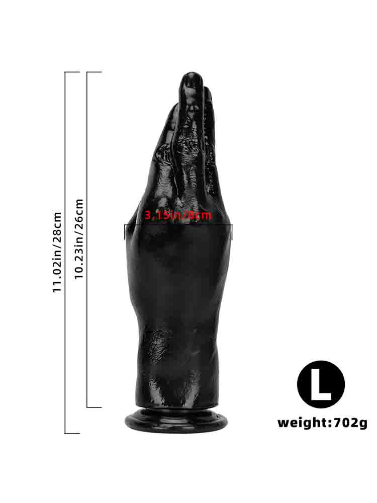 Black Hand Shape Suction Cup Anal Plug