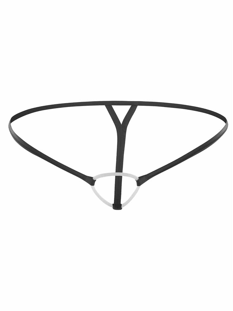 Men's Thin Strap Solid Color Silicone Ring Thong