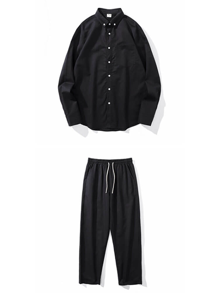 Men's Casual Cotton-Linen Shirt And Pants Set