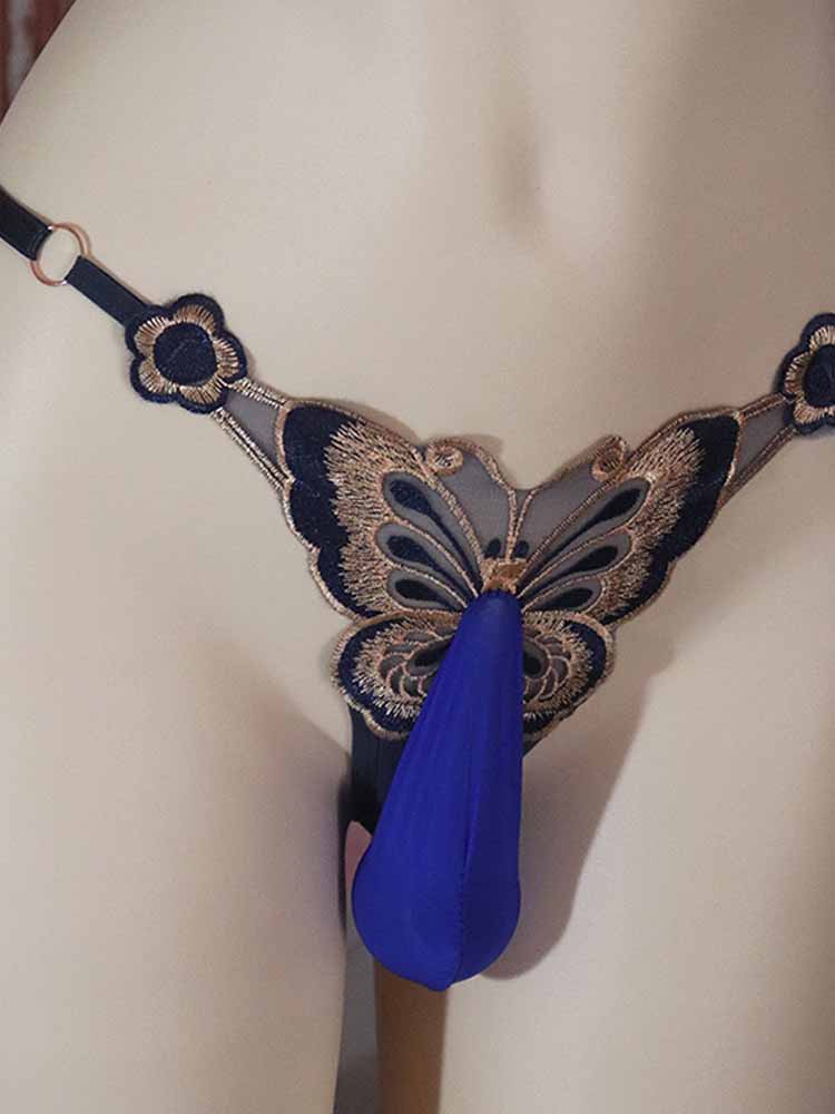 Men's Butterfly Pattern Wrapped Egg Thong