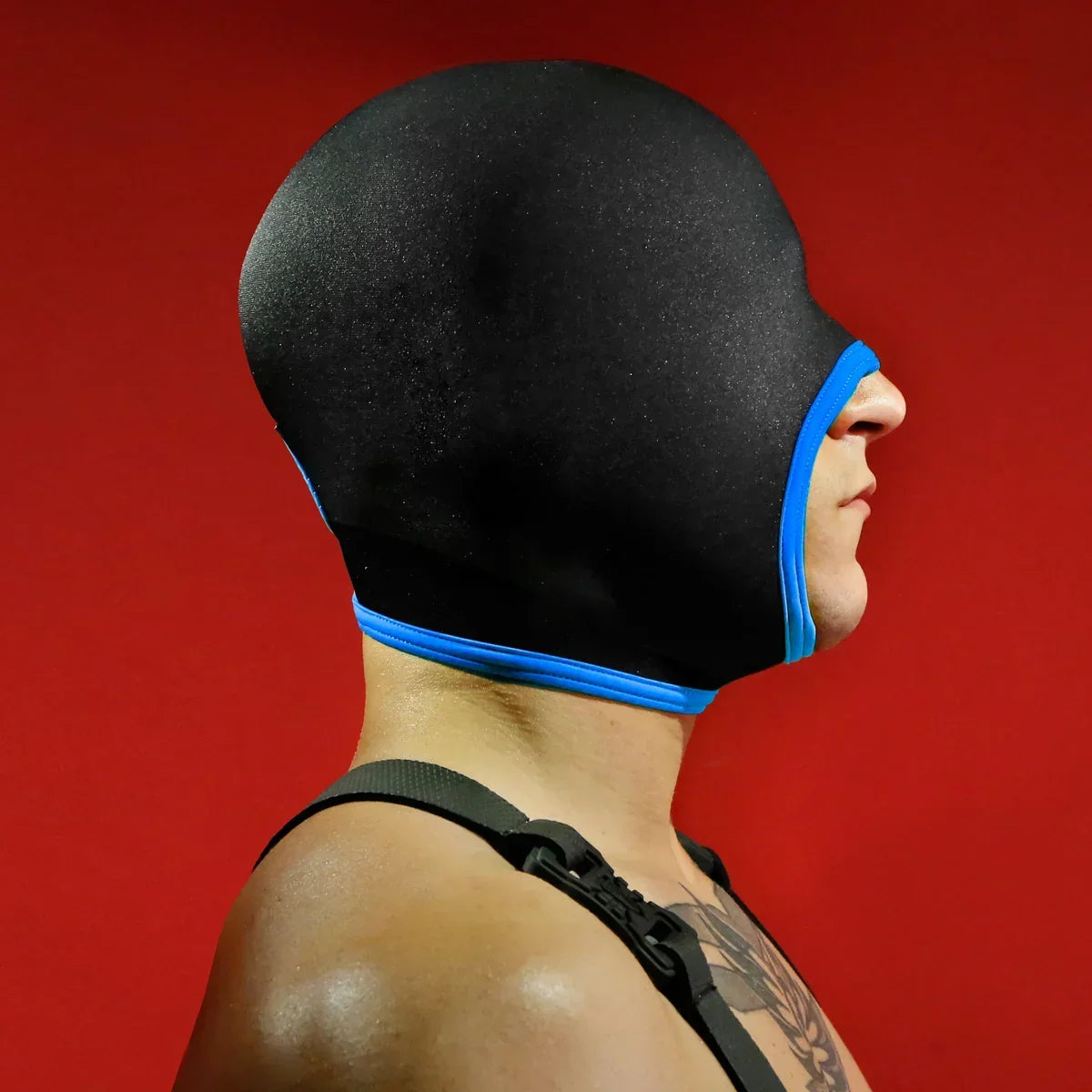 Blind Skullfuck Open-Mouth Blindfold Hood