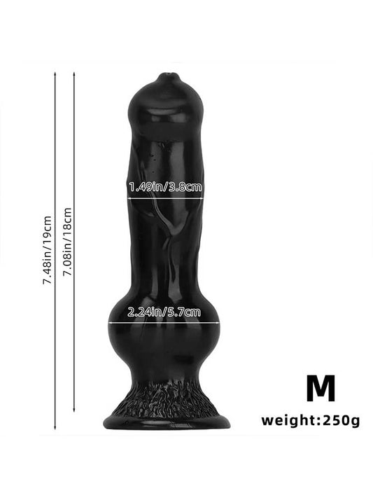 Realistic Black Knot PVC Suction Cup Dildo