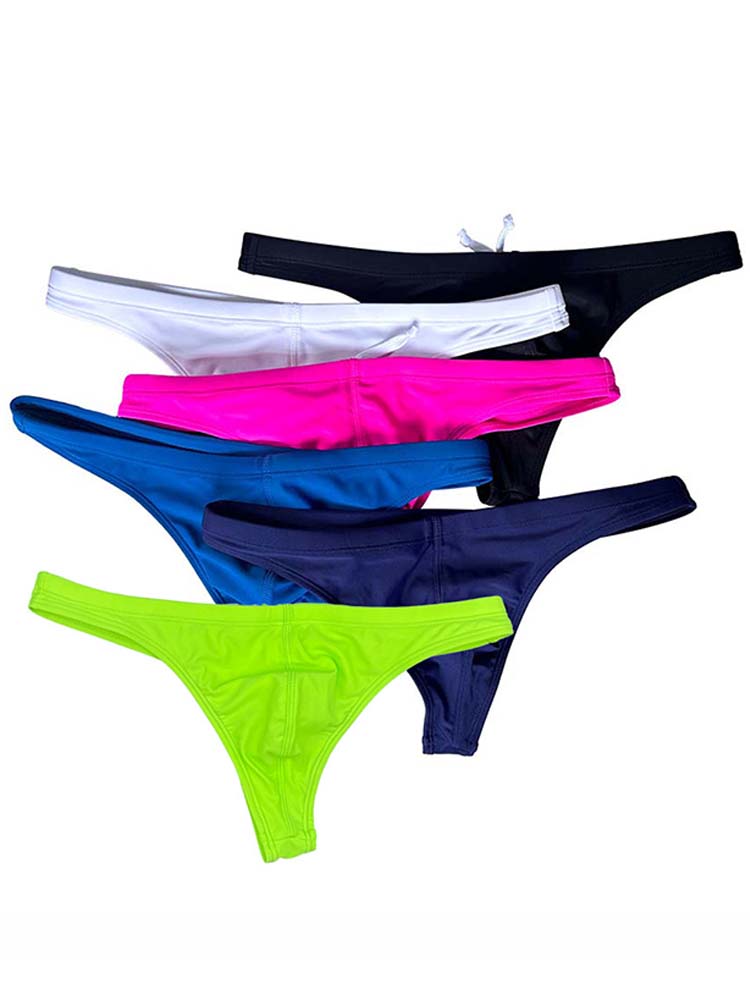 Men's Solid Color Low Rise Swim Thong
