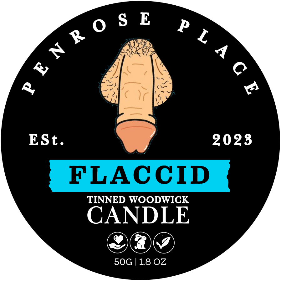Flaccid Willy | Tinned Woodwick Candle (Jasmine + Vanilla)