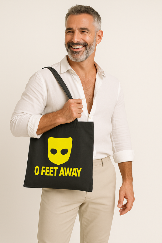 0 Feet Away - Grindr | Tote Bag | Black