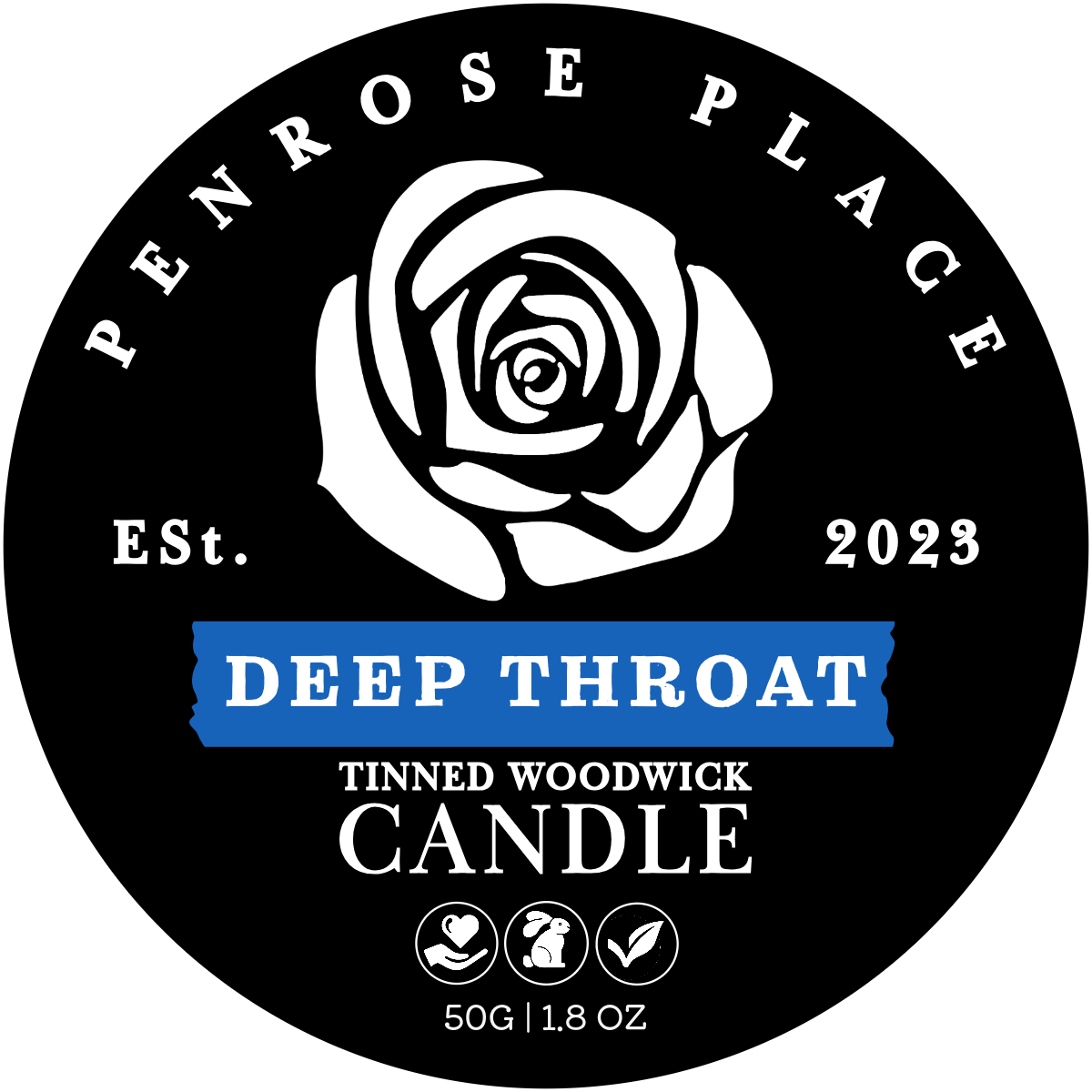 Deep Throat | Tinned Woodwick Candle (Blueberry & Sea Salt)