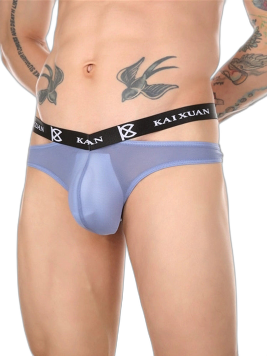 3 Pack Men's Sexy Ice Silk Mesh Breathable Erotic Thong & Strings