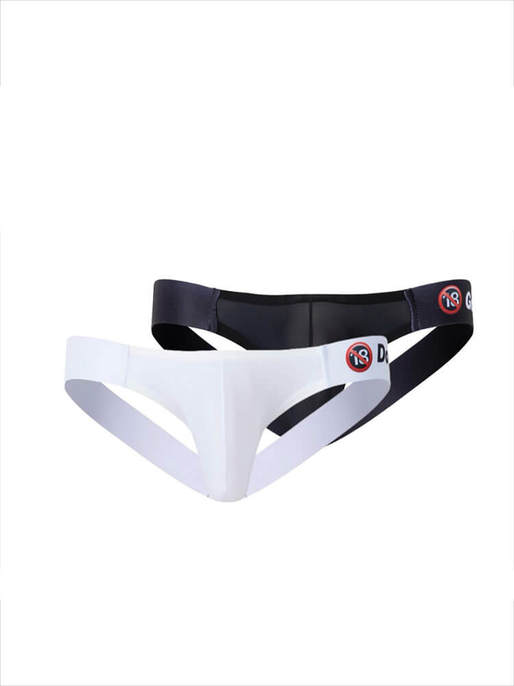 2-Pack Men's Sexy Solid Color Stretch Nylon Double Thong