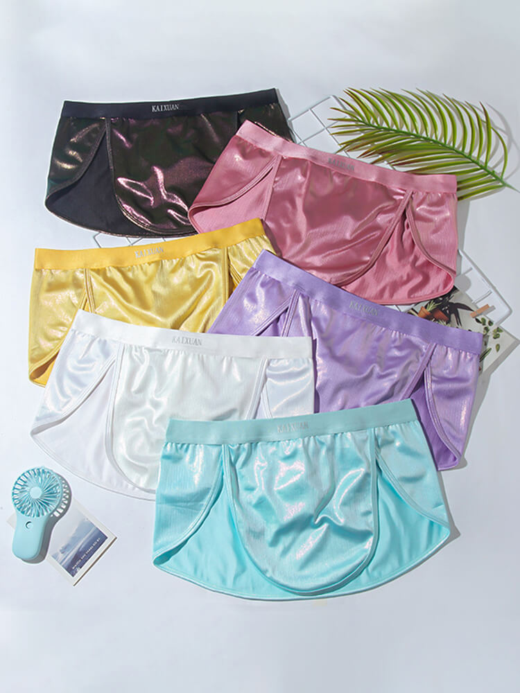 Men's Casual Split Polyester Boxer Brief