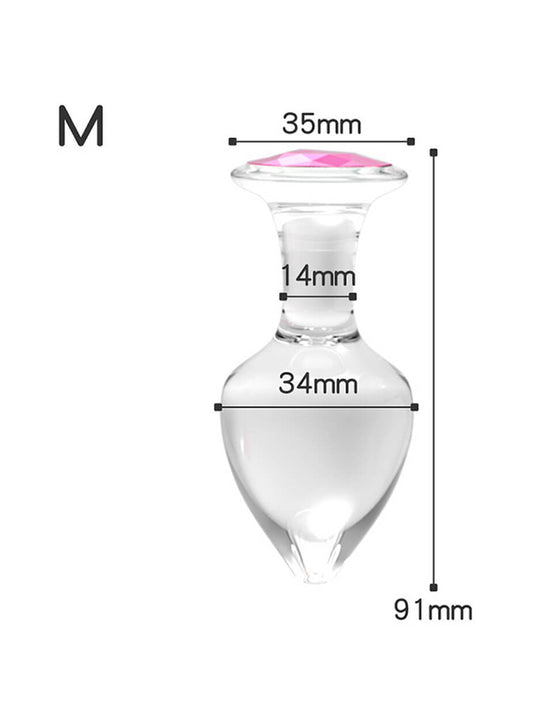 Crystal Glass Transparent Anal Plug