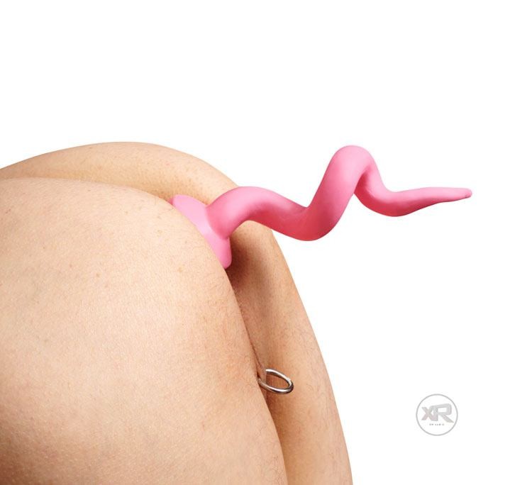 Pink Pig Tail Butt Plug