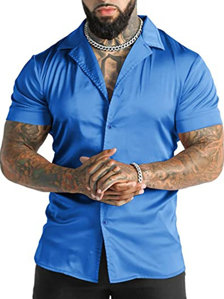 Men's Disco Lustrous Finish Shiny Shirt