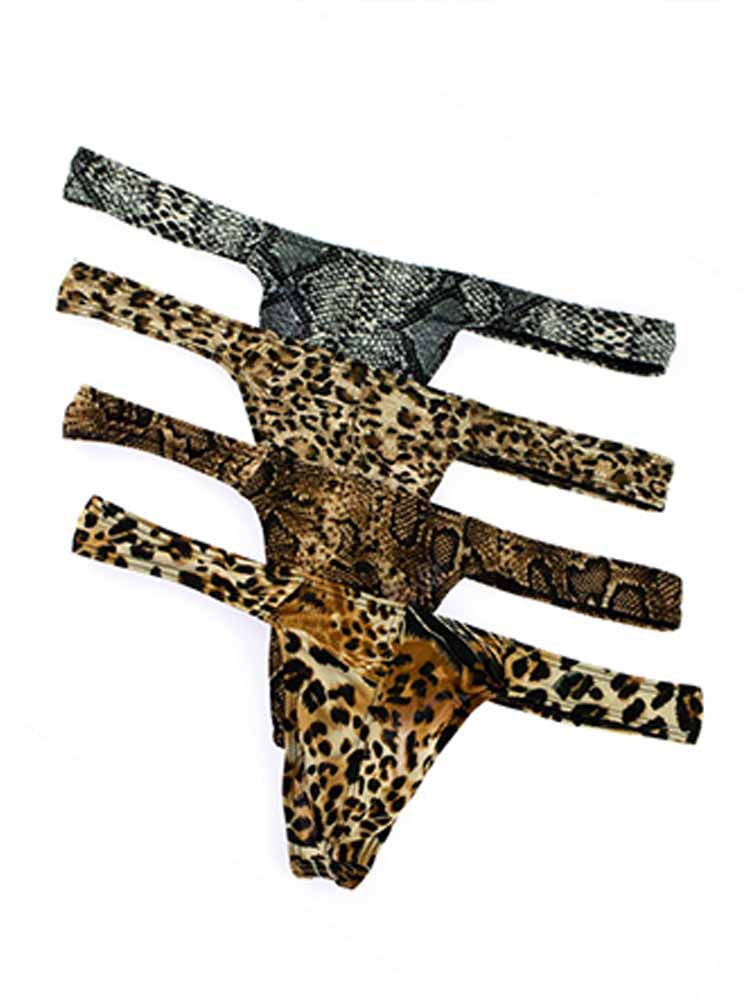 Men's Leopard Print Low Rise Thong