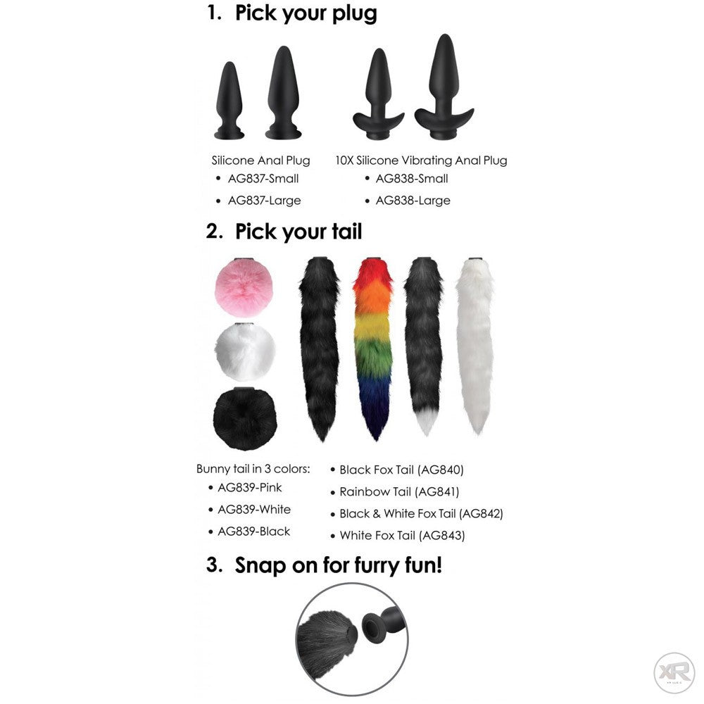 Large Anal Plug with Interchangeable Fox Tail