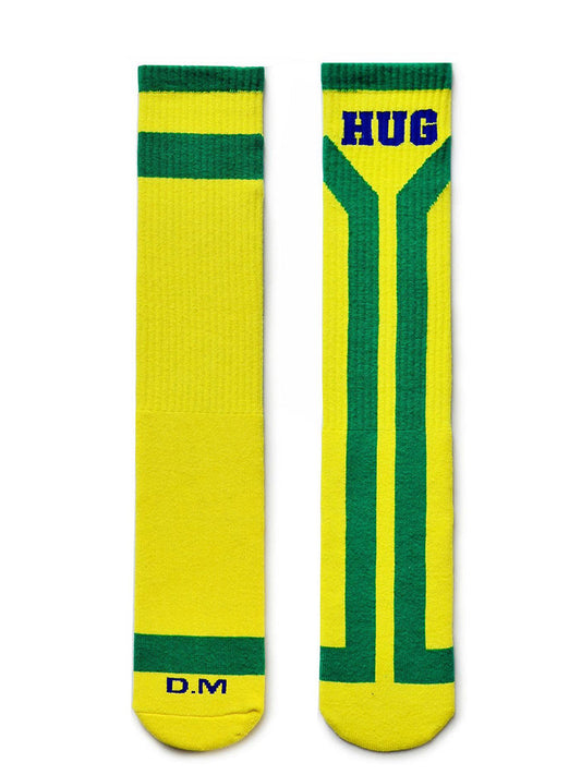Color Blocked Cotton Letter Sports Thigh-high Socks