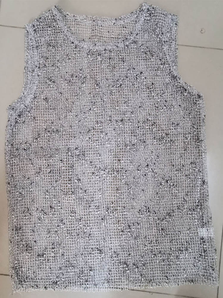 Men's Solid Color Knitted Hollow Mesh Vest