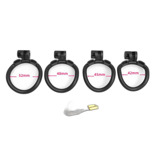 LOCK4D Dog Head Bent Ring Chastity Cock Cage Small