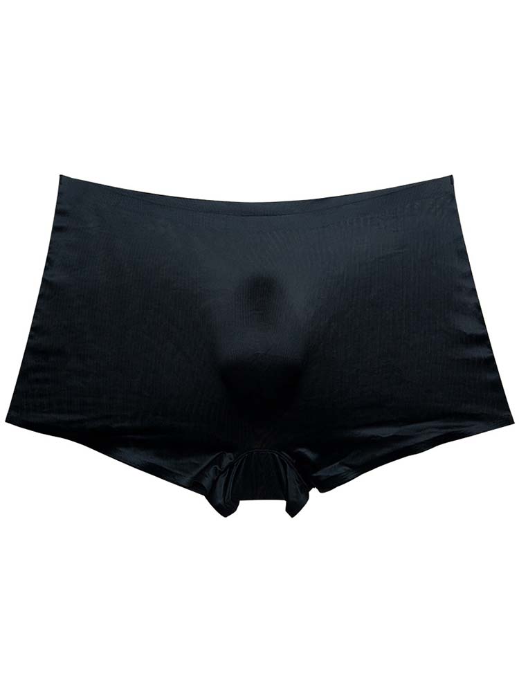 Men's Solid Color Ice Silk Seamless Thin Trunks