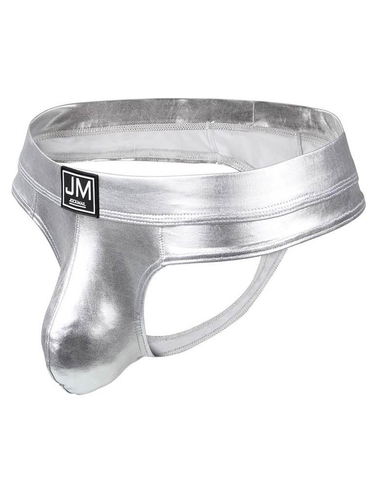 Men's Sexy Leather Butt-Lifting Large Pouch Thong