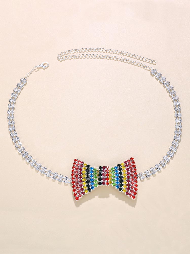 Rhinestone Bow Tie Collar