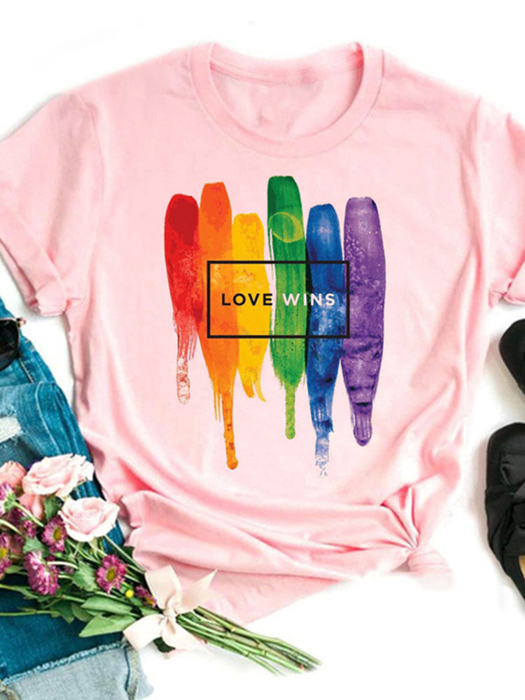LGBT Rainbow Cotton Pride T-Shirt - Pink