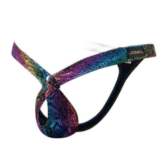 Jockmail Snake-Print Thong Bikini