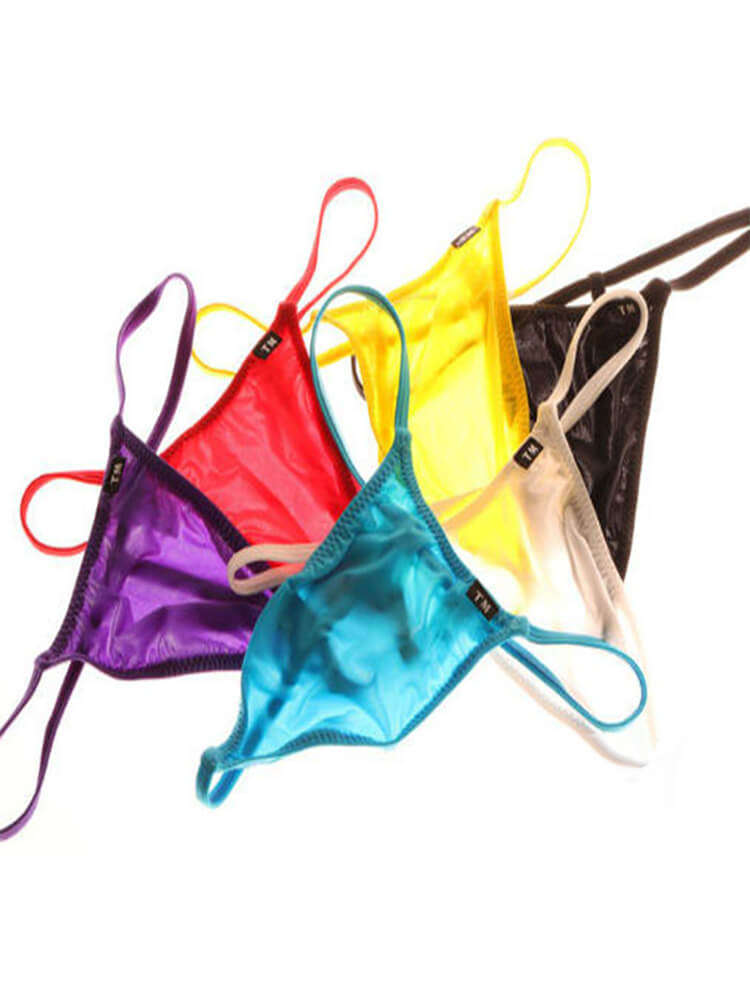 Men's Sexy Thin Solid Color Nylon Thong