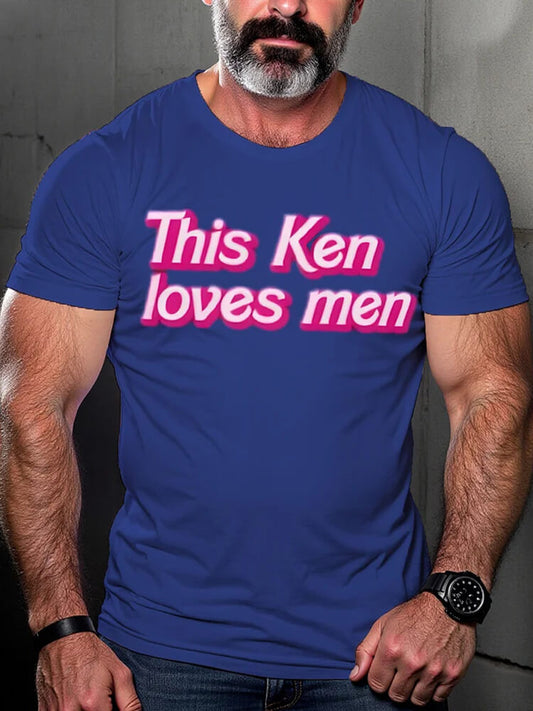 LGBTQ Gay Pride Pink Fun This Ken Loves Gay Print T-shirt