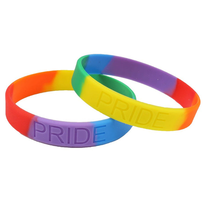 Gay Pride Rainbow Silicone Wristband