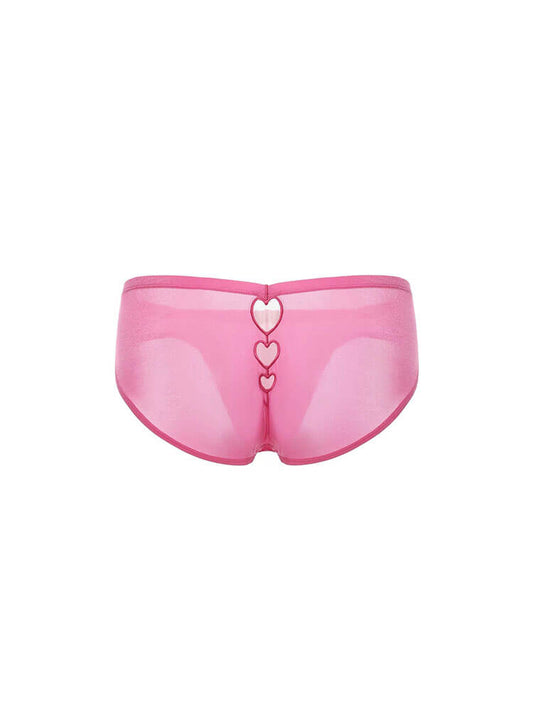 Men's Sexy Heart-Shaped Cutout Solid Color Briefs