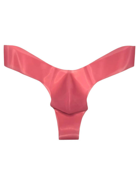 Men's Semi-Transparent Seamless V-Cut Latex Thong