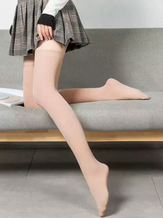 Stretchy Velvet Candy-Colored Mid-Calf Stockings