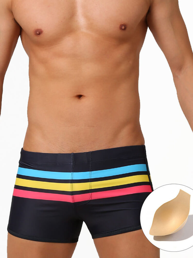 Sexy Striped Swim Trunks