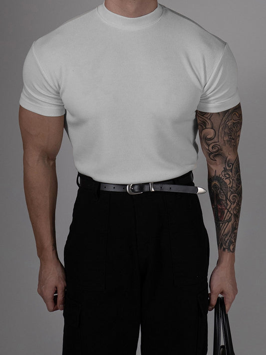 Men's Threaded High-neck Sport T-shirt