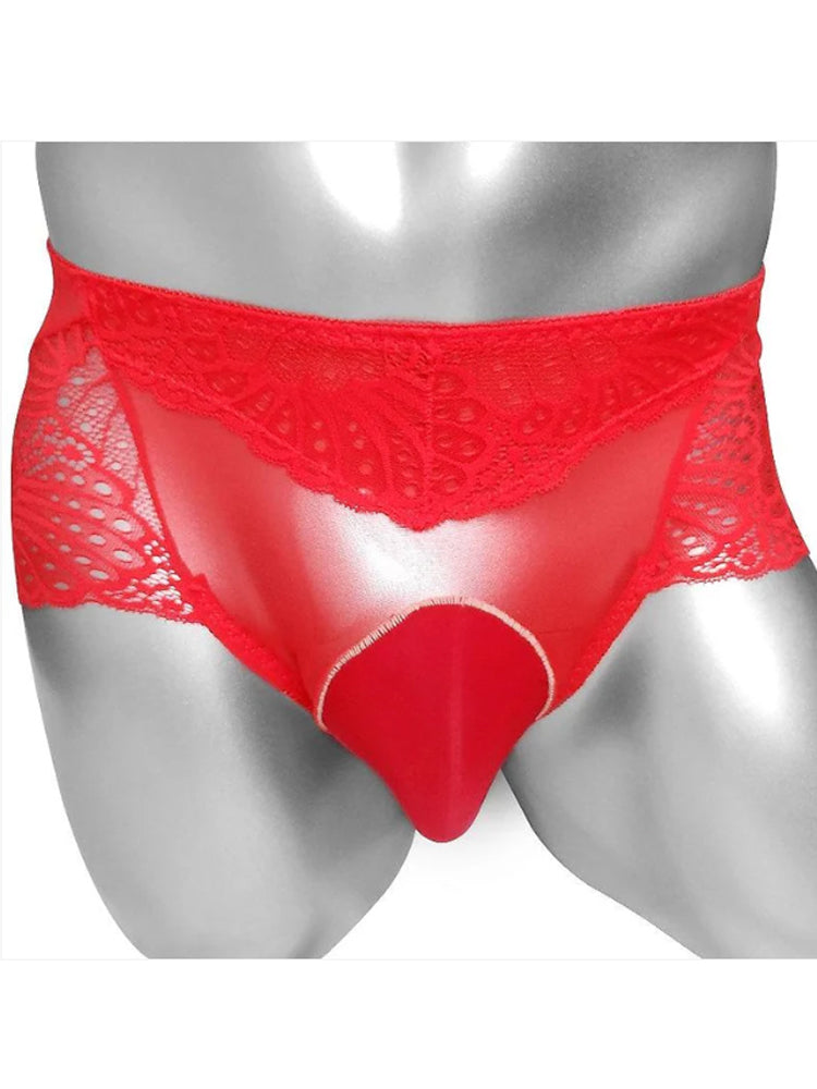 Men's All-transparent Mesh Hollow-out Briefs
