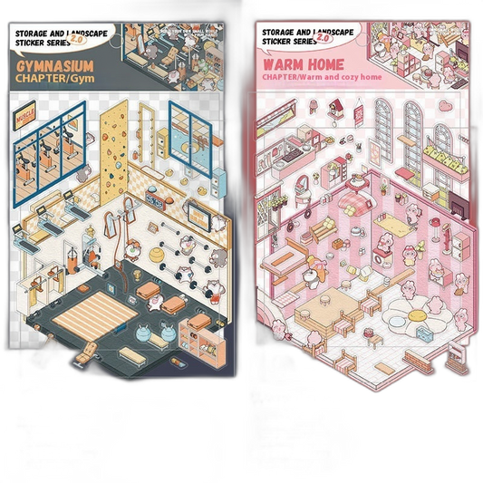 Cute DIY 3D Isometric Stickers