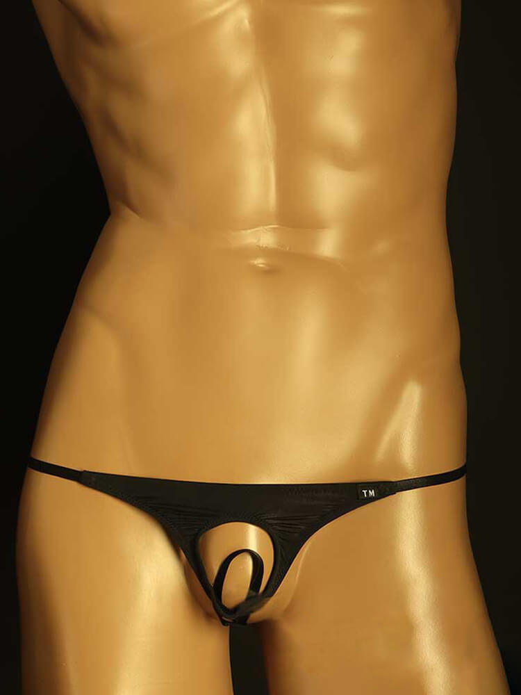 Men's Sexy Front Hollow Suspender Ring Thong