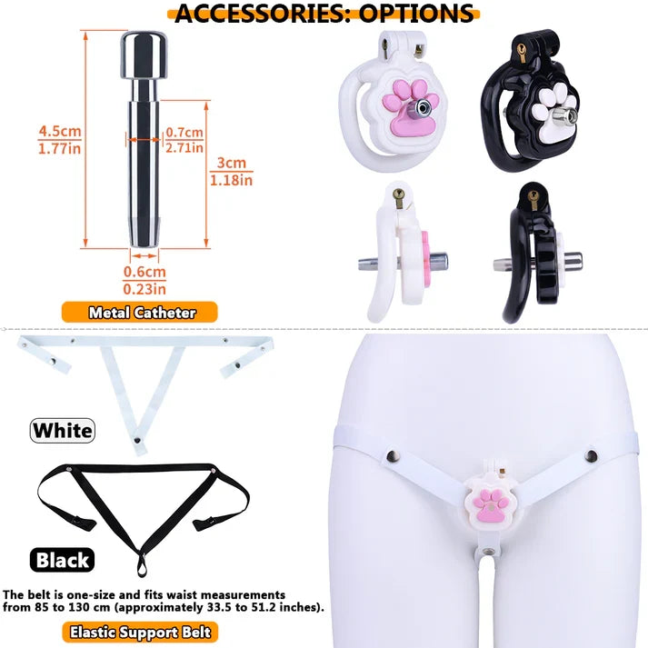 Aesthetic Neko Cat Paw Flat Chastity Cage – Playful Anime-Inspired Design