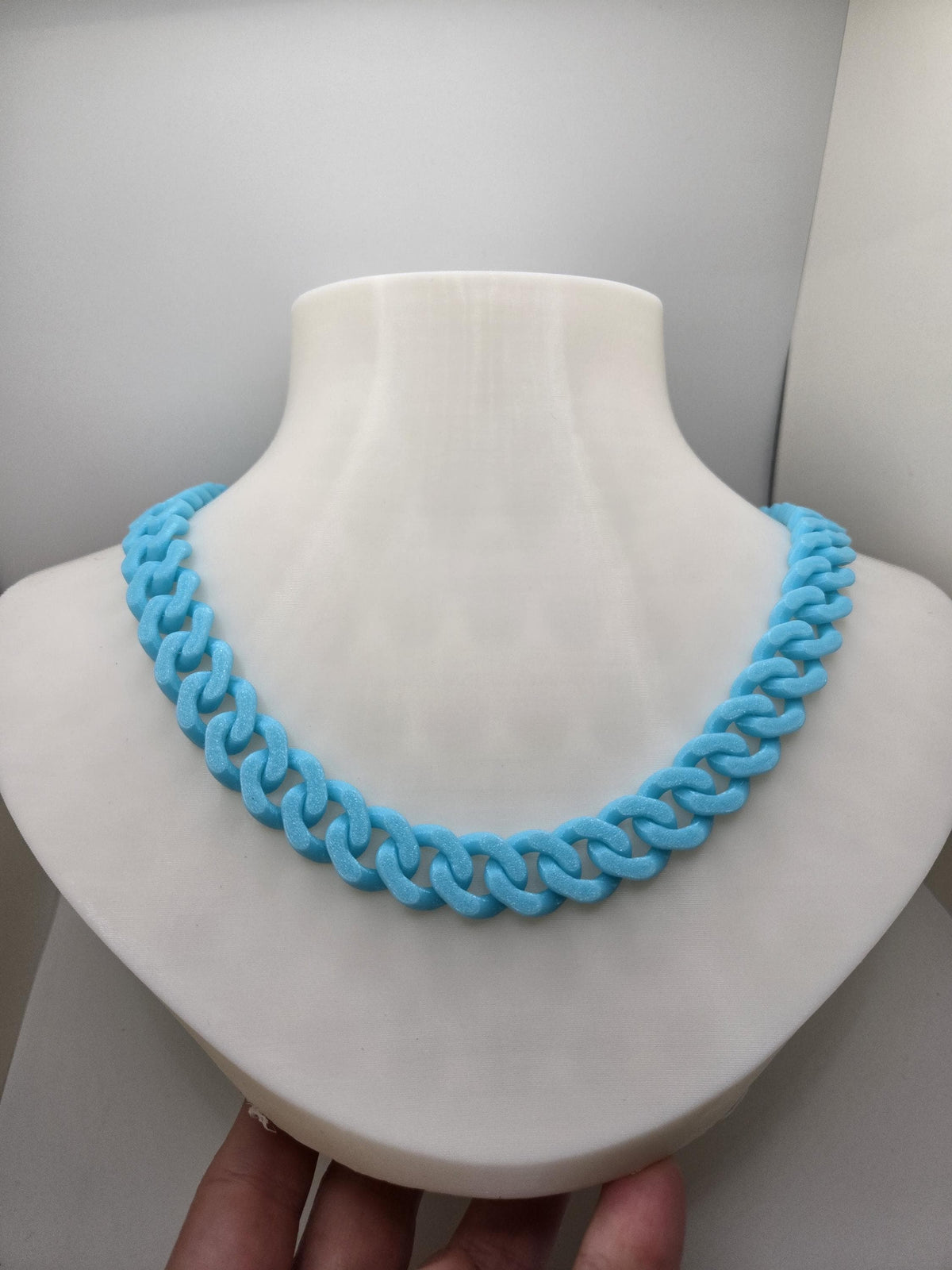 Stretchy 3D Printed Cuban Chain Loop Necklace – Colorful, Customizable, Durable & Stylish